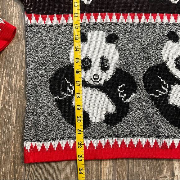 Bears Crossing Vintage Sweater Medium Panda Bears 80s 90s Novelty Crewneck USA - Picture 2 of 8